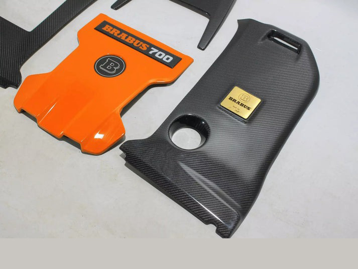 Brabus 700 Carbon Fiber Engine Cover Set Orange for Mercedes-Benz G-Class W463A G63 AMG